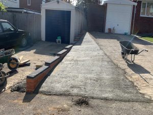 Concrete Driveway Extension with New Wall in Banbury
