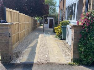 Driveway with Slabs and Gravel in Mollington, Cheshire