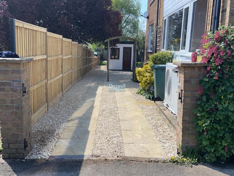 Driveway with Slabs and Gravel in Mollington, Cheshire