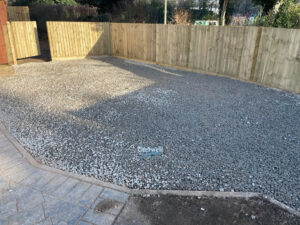 Gravelled Driveway Extension with New Fencing and Artificial Grass Installation in Banbury