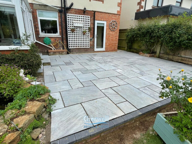 Indian Sandstone Patio with Brick Edge in Banbury