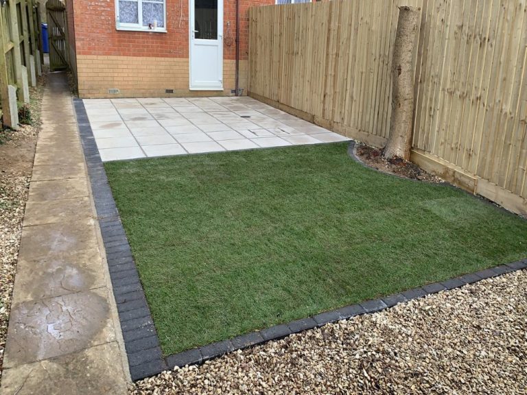 Patio Extension with New Turf in Banbury