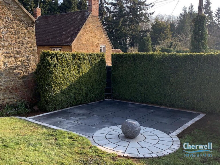 Patio with a Water Fountain in Milton, Banbury