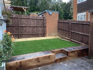 Raised Garden with Steps and Sleepers in Banbury