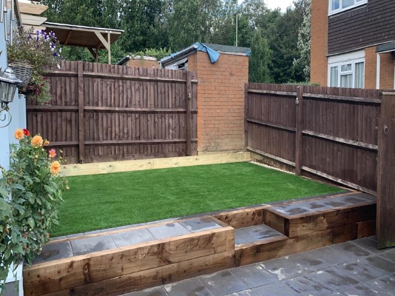 Raised Garden with Steps and Sleepers in Banbury