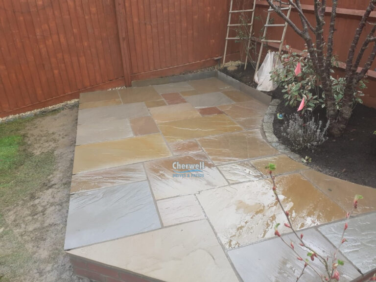 Raised Indian Sandstone Patio in Brackley