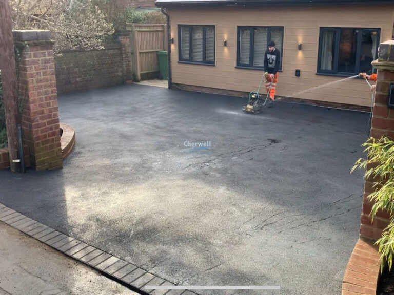 Tarmac Driveway with Brick Retaining Walls in Brackley