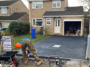 Tarmac Driveway with Turf and Picket Fence in Brackley