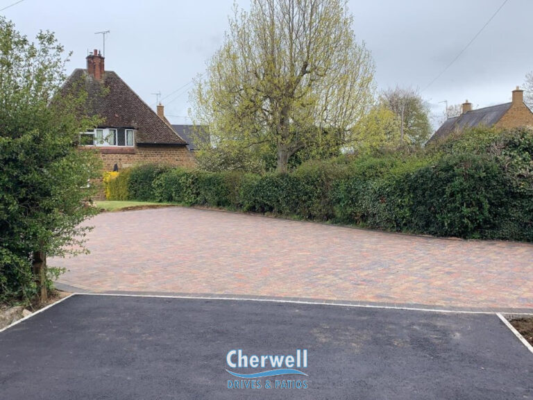 Tegula Paved Driveway with Dropped Kerb and Pathway in Warmington