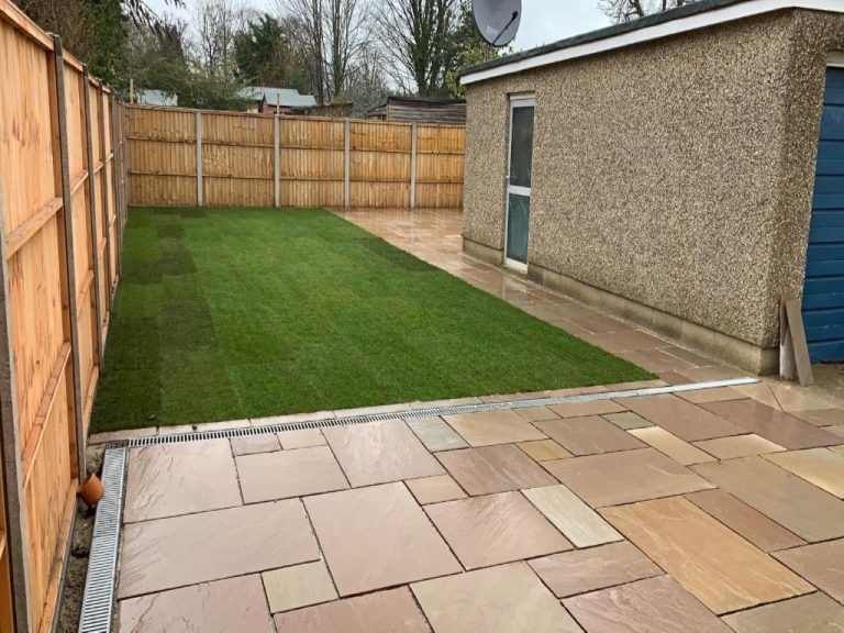 Large Patio with New Turf in Haddington, Oxford